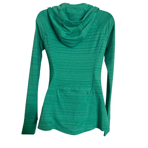 Athleta Circuit Full Zip Size XS Green Hoodie Long Sleeve Thumb Holes EUC - Picture 2 of 7